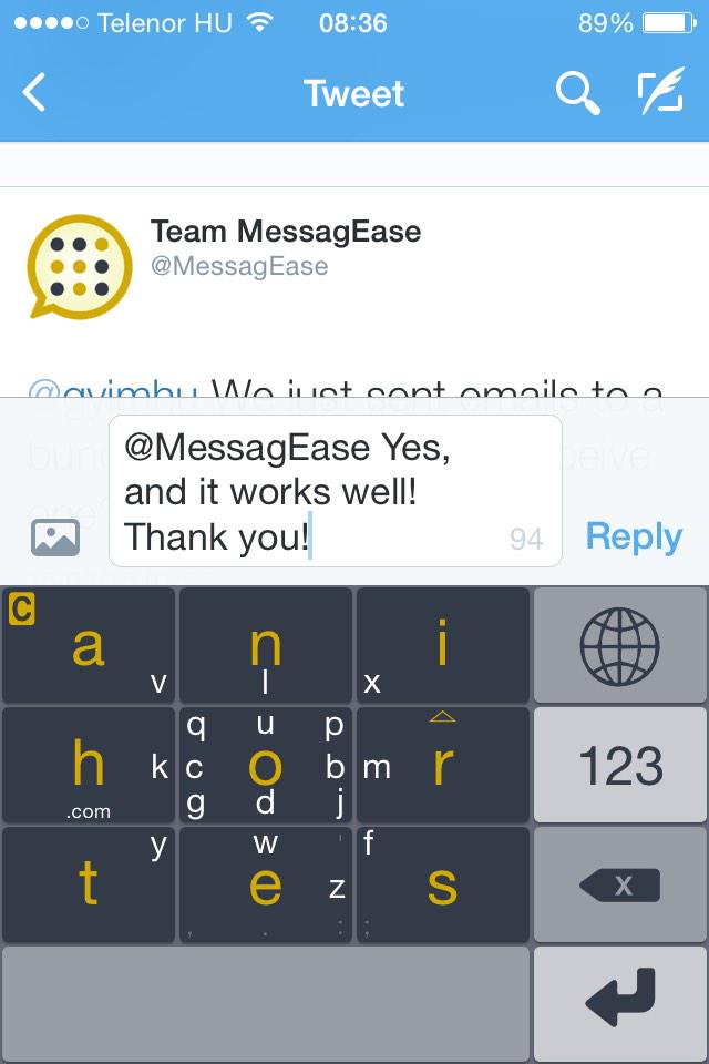 gyimhu's tweet photo. @MessagEase Yes, and it works well! Thank you! http://t.co/4sOng1Gst8