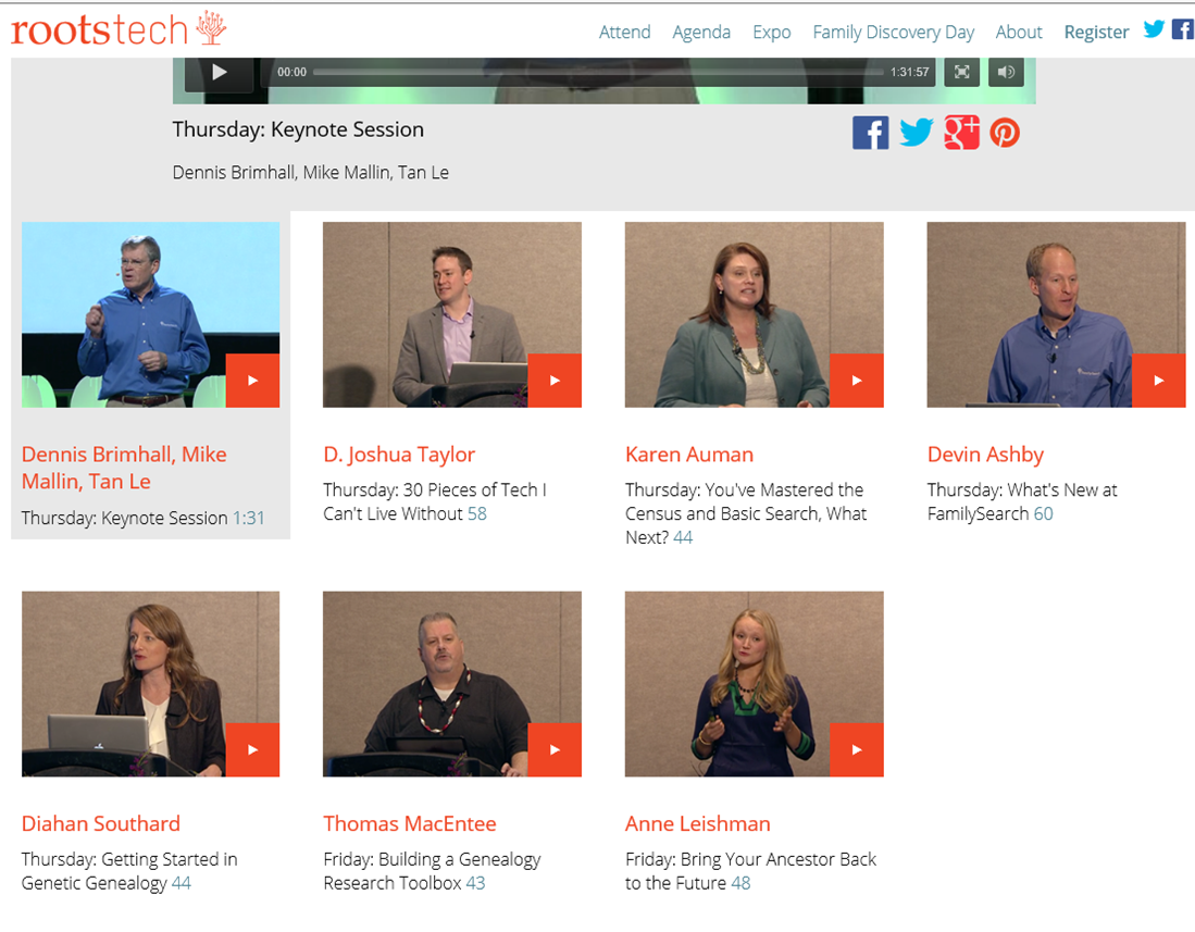 VerissimaFilms's tweet photo. RT @1PlaceStudyReg: Missed #RootsTech2015 ? Never fear, you can catch up here! http://t.co/uryndjDVku #genealogy http://t.co/02ptoZ5zbA