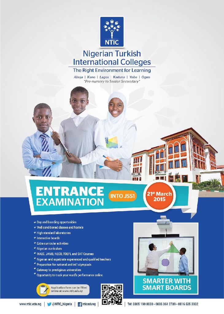 Ntic On Twitter Jss1 Entrance Exam 21 March 2015 Apply Now Http