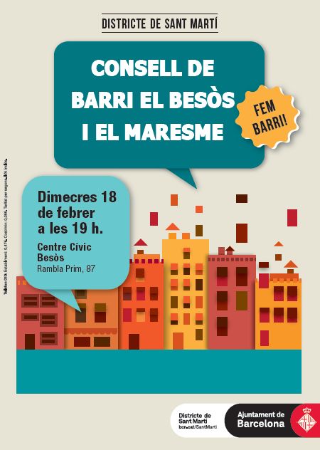 ccbesosmaresme's tweet photo. Demà dimecres 18 de febrer a les 19 hores CONSELL DEL BARRI DE BESÒS I MARESME al @ccivicbesos #bcnparticipa http://t.co/De1YAYS8Dy