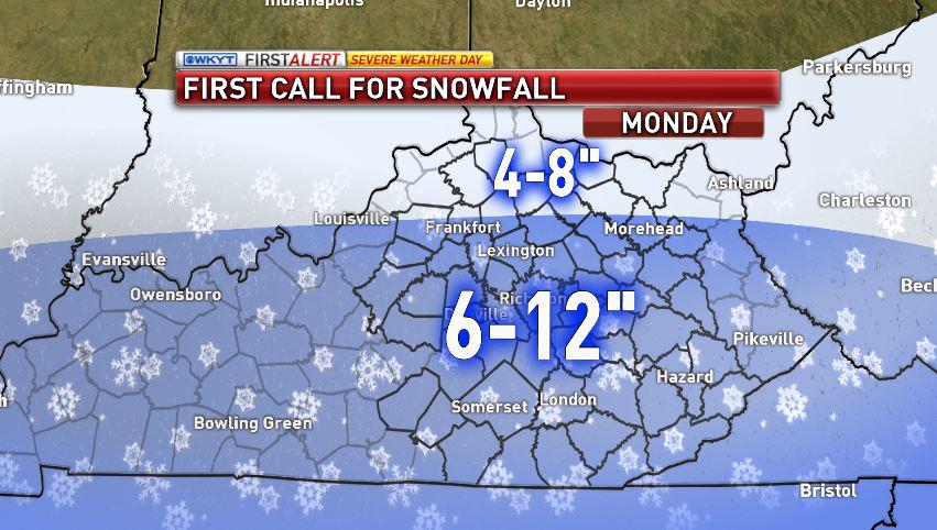 Winter Storm Warning. Start to prepare now, 6-12 Inches for our area. Roadways will become impassable.