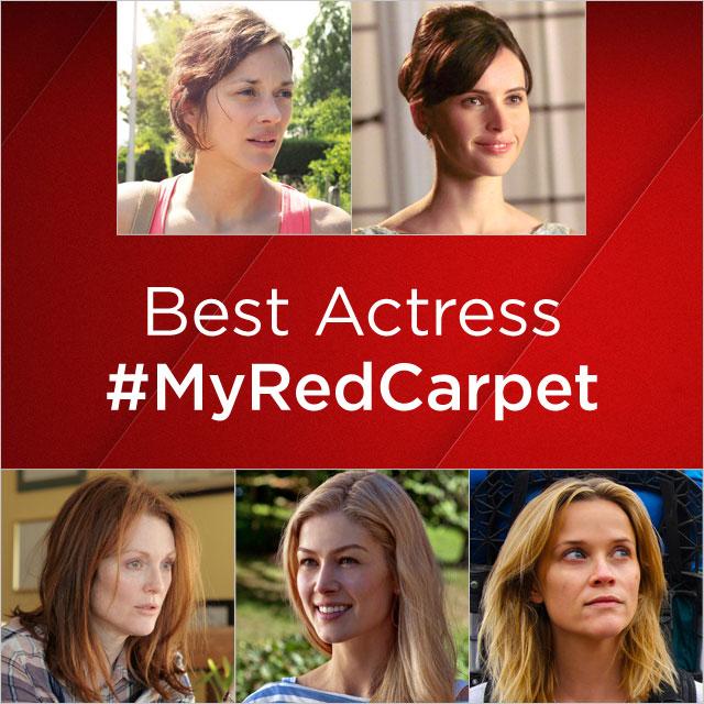 BreakIntoTV's tweet image. Who’s your pick for #Oscars Best Actress? Tweet her name, just use #MyRedCarpet to cast your vote. #OscarNoms