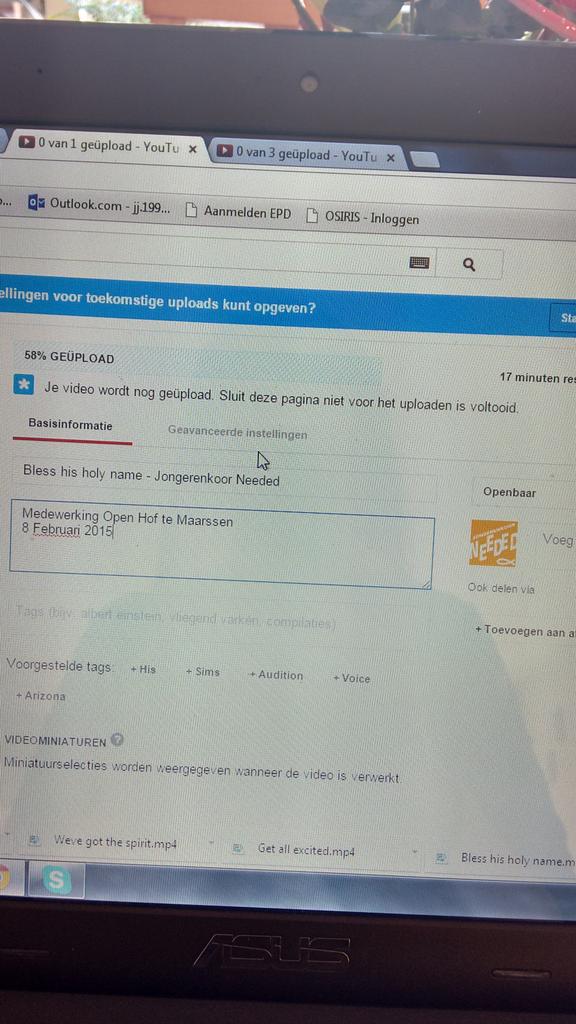 Filmpjes van vorige week worden op YouTube gezet! Vanavond zingen we in Aarlanderveen; dorpsstraat 38, 19:00, zin in!