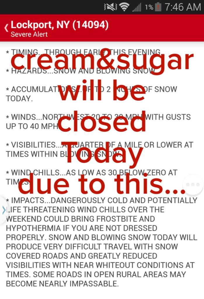 CreamSugarCafe's tweet photo. It's dangerously cold out. We hope you all stay safe and warm. http://t.co/hlGw6z5KoQ