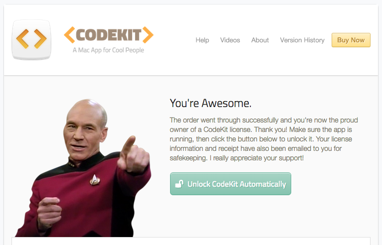 NorthStCreative's tweet image. Awesomely #nerdy receipt page for Codekit #dev tools. Thanks for the laugh @bdkjones. #webdev #code #webdesign