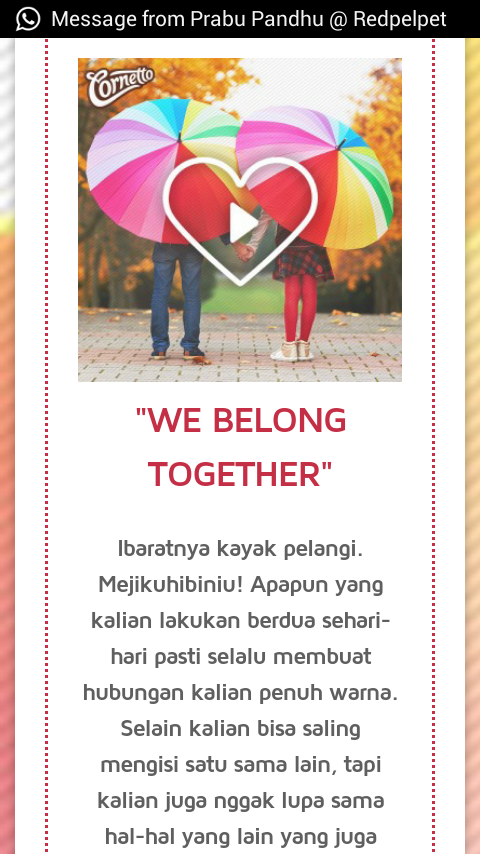 MrBaracoustic's tweet photo. Hidup emang penuh warna! @unisifmyk @CornettoId #CornettoRedVelvet http://t.co/q592T0dJMj