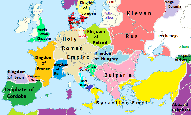 Stunning Image of Holy Roman Empire and Bulgaria in 1000 