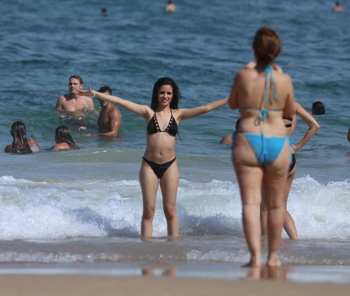 Camila and Lauren at Sydney's Bondi Beach in Australia February 15, 20...