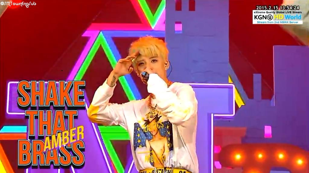 Worldfx5051's tweet photo. اداء امبر لاغنية shake that brass في برنامج Inkigayo اليوم 2 http://t.co/zV7KQn0KBz
