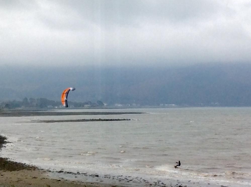 Lone intrepid kite-surfer on Carlingford Lough. #OneSwallow