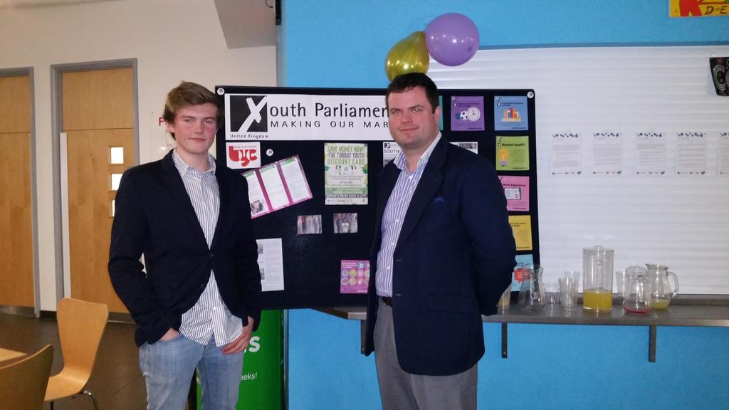 Good to catch up with Sam Mccarthy at tonight's Youth Parliament event. @ParkfieldTorbay