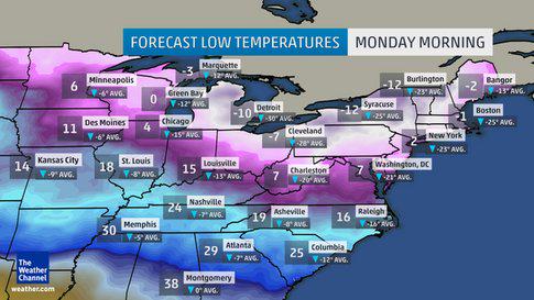 PEMAEOC's tweet photo. @weatherchannel Coldest Temperatures of the Season May Break Records in the Northeast. Get Ready for COLD #Providence http://t.co/fCmDYgsUJ2