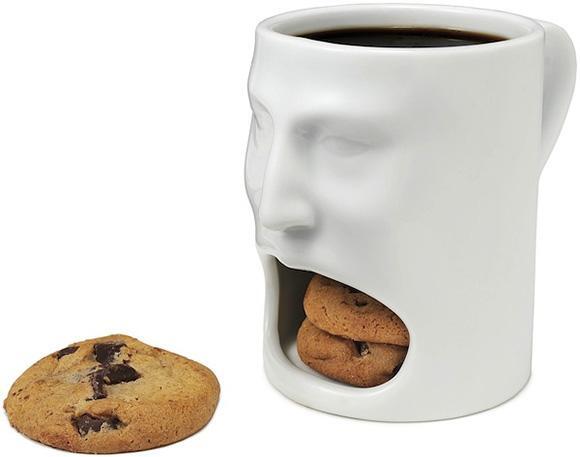 VeryCoolThings's tweet photo. Face mug with cookie holder http://t.co/S74SDWe5dP