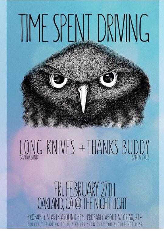 longknivesband's tweet photo. Super last minute show with @timespentdrivin Don't miss it! 2/27 at #thenightlight http://t.co/3vI5nDgq9S