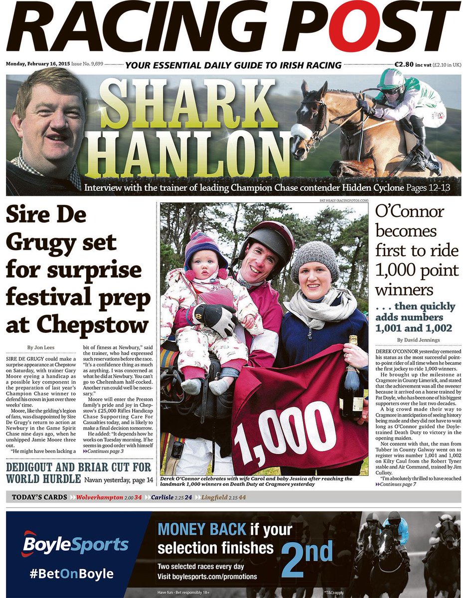 RacingPost's tweet photo. Here’s the front page of the Irish edition . . . http://t.co/XlTTRmjXvc