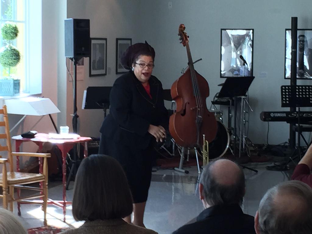 desmondclark's tweet photo. Now, @AlDowningJazz hosts Phyllis McEwan portraying Zora Neale Hurston @CGWoodsonMuseum. #Jazz @FlHumanities #StPete http://t.co/rLQNCuDTyY