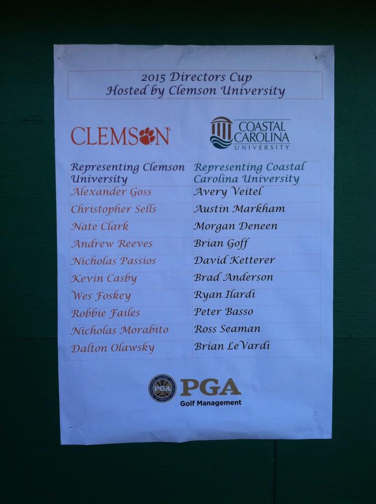 pfailes's tweet photo. RT @Clemson_PGA: Clemson wins Directors cup!  Largest margin of victory ever! Great weekend for our guys..Go Tigers! http://t.co/3cgHqTDWgl