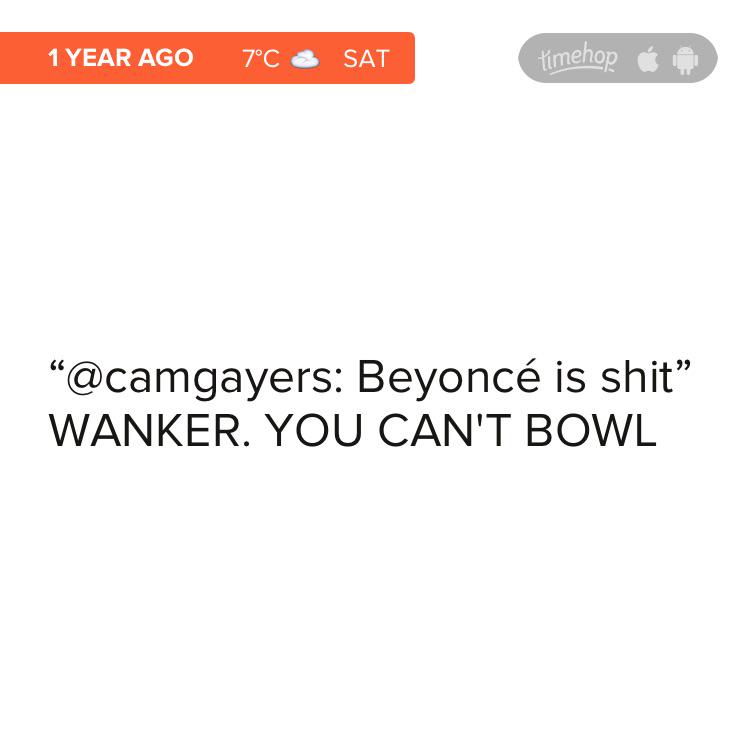 Appdawg97's tweet photo. Look at what was in my @timehop! @camgayers still cannot bowl, still love Beyoncé more 😏 http://t.co/BOanSVewuM http://t.co/CVoC2FBmuY