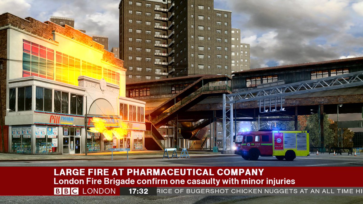 LONDON: Large fire at pharmaceutical factory now under control, LFB spokesman has said. Met Police are Investigating.