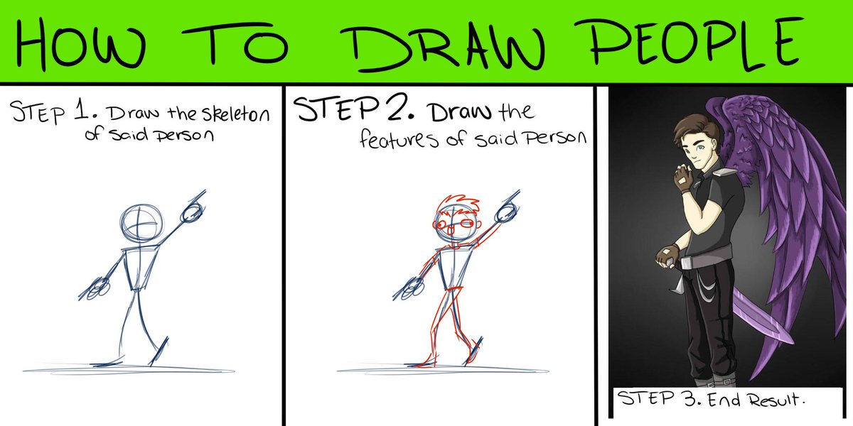 KiwiDrawer's tweet photo. How to draw people!!! :D http://t.co/xpjCkEQm14