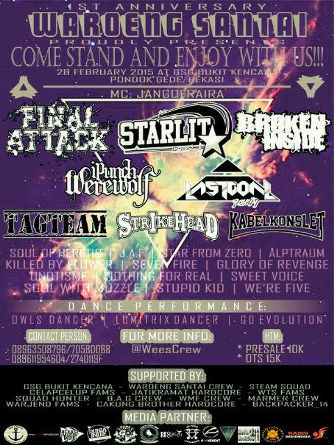 Sevaaa. (@smgnm) on Twitter photo H-12 Menuju "1st Anniversary WS Crew" w/ <a href="/ALPTRAUMmc/">ALPTRAUM</a> <a href="/broken_inside__/">BROKEN INSIDE</a> <a href="/TAGTEAM_HC/">TAGTEAM HARDCORE</a> @LGP_ID !!! More info: <a href="/WeesCrew/">Waroeng Santai Crew</a> H-12 Menuju "1st Anniversary WS Crew" w/ <a href="/ALPTRAUMmc/">ALPTRAUM</a> <a href="/broken_inside__/">BROKEN INSIDE</a> <a href="/TAGTEAM_HC/">TAGTEAM HARDCORE</a> @LGP_ID !!! More info: <a href="/WeesCrew/">Waroeng Santai Crew</a>