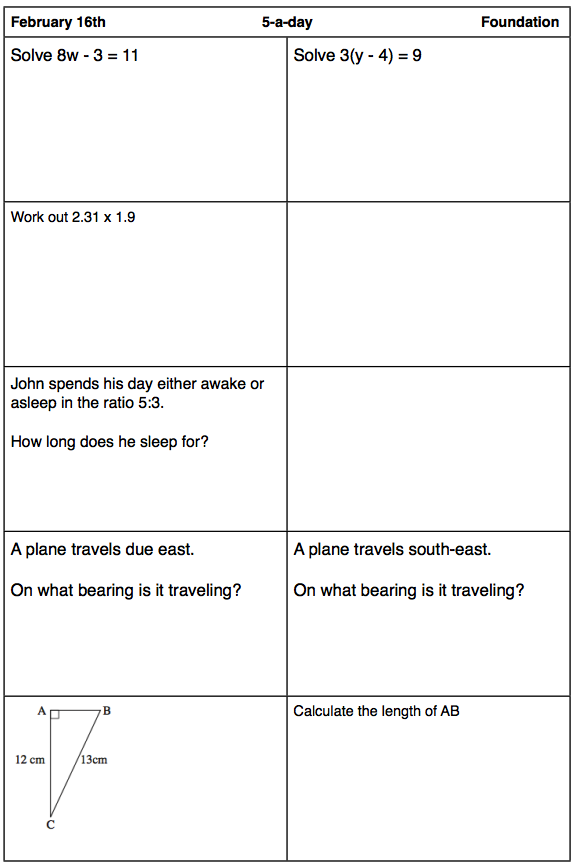 Corbettmaths's tweet photo. Want a grade C in your #gcsemaths? Keep working over half-term with the Foundation #5aday on http://t.co/5PihVsBng4 http://t.co/Xk5d74tMYZ