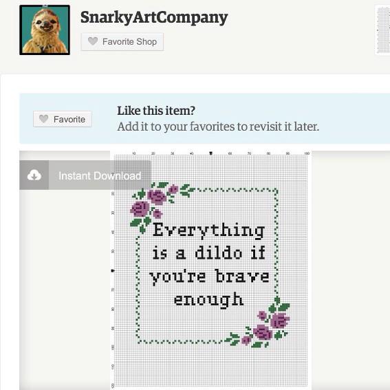Hahahaha "everything is a dildo if you're brave enough" #crossstitch http://t.co/mrNdX3LnVH<a href="/tag/crossstitch"class="tags"><span>#crossstitch</span></a>