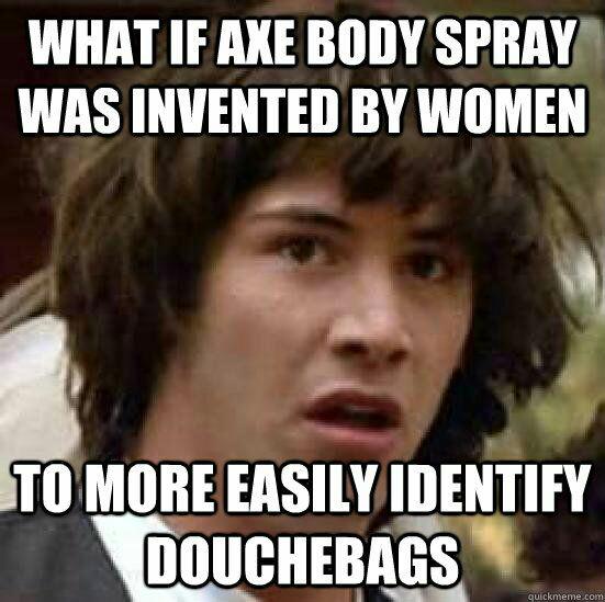 WakeupPeopIe's tweet photo. what if axe body spray was invented by women to more easily http://t.co/Eg5mYT7zxJ