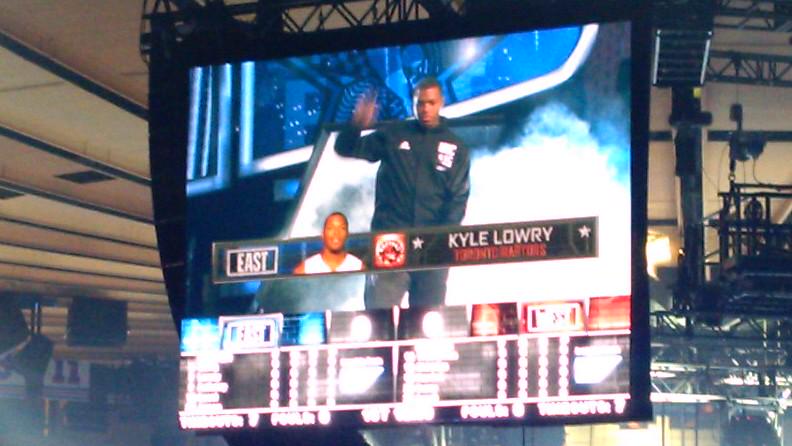 Raptors's tweet photo. . @KLow7 introduced and ready to start in his #NBAAllStar debut! #WeTheNorth #RTZ http://t.co/J2xm9pq9ti