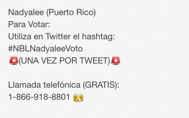 NBL_PR's tweet photo. 🚨BORICUAS🚨
#NBLNadyaleeVoto #PuertoRico #NBLPR 👑 http://t.co/1FGGwInYOQ