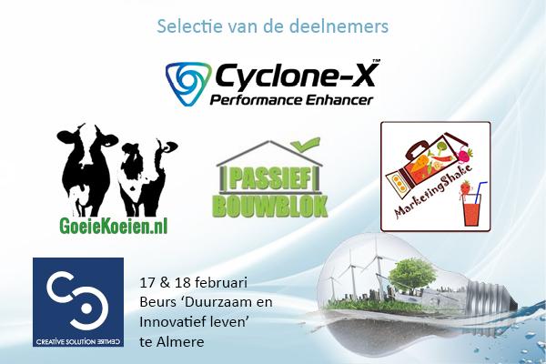 Selectie van de deelnemers op de beurs 'Duurzaam en Innovatief Leven' te Almere van 17 en 18 februari