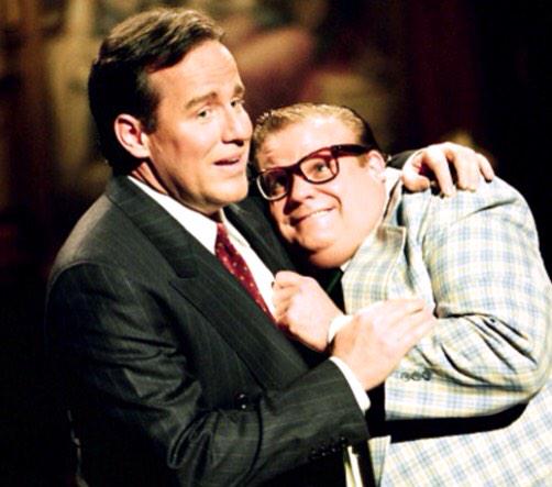 This gets me every time. Happy 51st birthday Chris Farley. We miss you and Phil Hartman.  