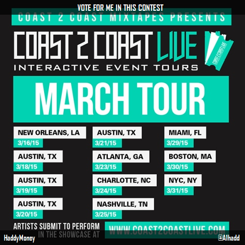 tragedyws's tweet photo. Just voted for @A1hadd to perform at #NYC Edition 3/31/15! http://t.co/hWoyhvtGiY #Coast2Coast http://t.co/vKOxYDkZG4