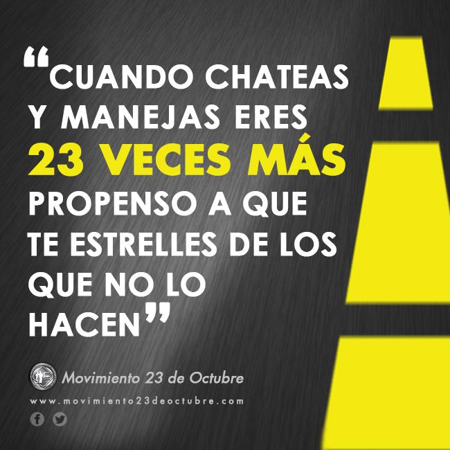 M23Octubre's tweet photo. Asigna a una persona en el auto para el uso del WhatsApp, no te distraigas en el volante utilizando el celular. http://t.co/P9rne2aGjp
