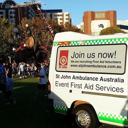 stjohn_wa's tweet photo. Our staff and #vollies were out in force for the #PerthGiants over the weekend. #perth #firstaid http://t.co/2So2zDzhJp