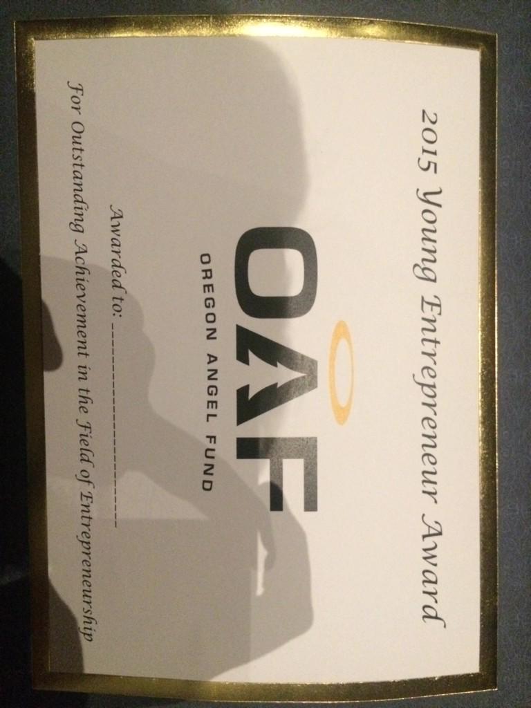 lifetether's tweet photo. So homered to receive the Oregon Angle Fund award tonight!!!!!! #suppdx http://t.co/E8ovUdHlCw