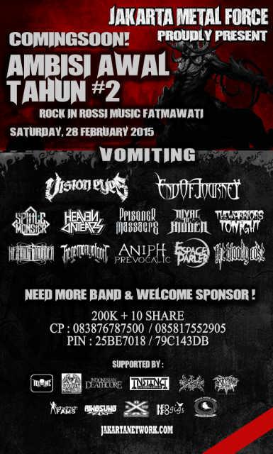 3 band berasala dari cianjur akan menggempur "AMBISI AWAL TAHUN #2" 28 FEBRUARI 2015 ROCK IN ROSSI MUSIC FATMAWATI !