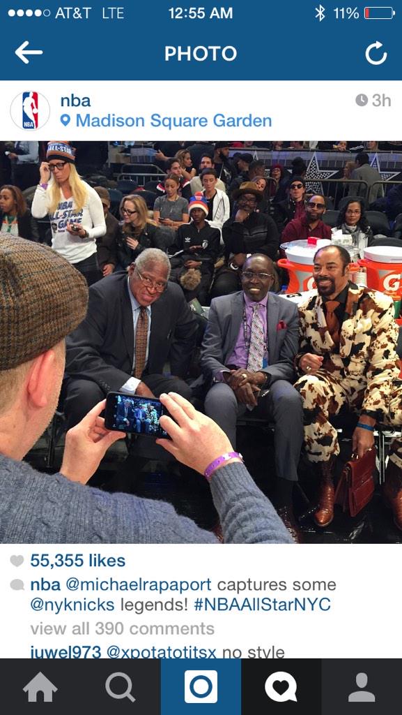 JillMartin's tweet photo. Nothing like me photobomb'ing a legends pic @MichaelRapaport (photo credit) @nba #cropmeout @MissAliB http://t.co/I57q9vIYfr