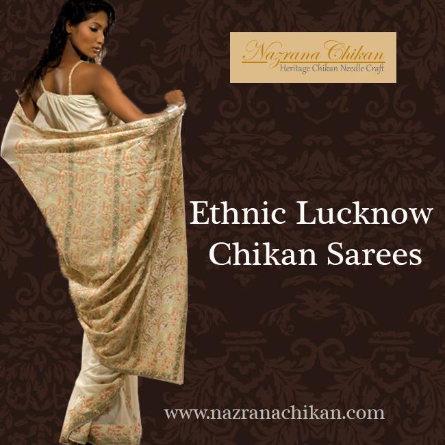 #Chikankari #Embroidered Cotton #Saree #Nazrana #LucknowiSaree #ChikankariSaree #EmbroideredSarees