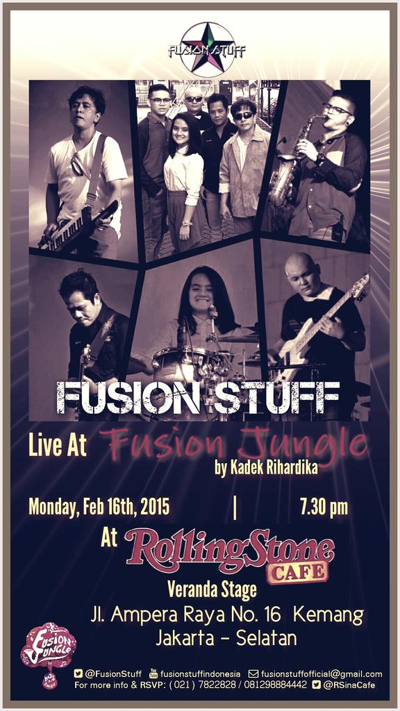 AgendaKotaID's tweet image. TONIGHT! @thefusionjungle by @kadekrihardika w/ @FusionStuff @RG_Project live at @RSCafeINA Kemang #AgendaJAKARTA