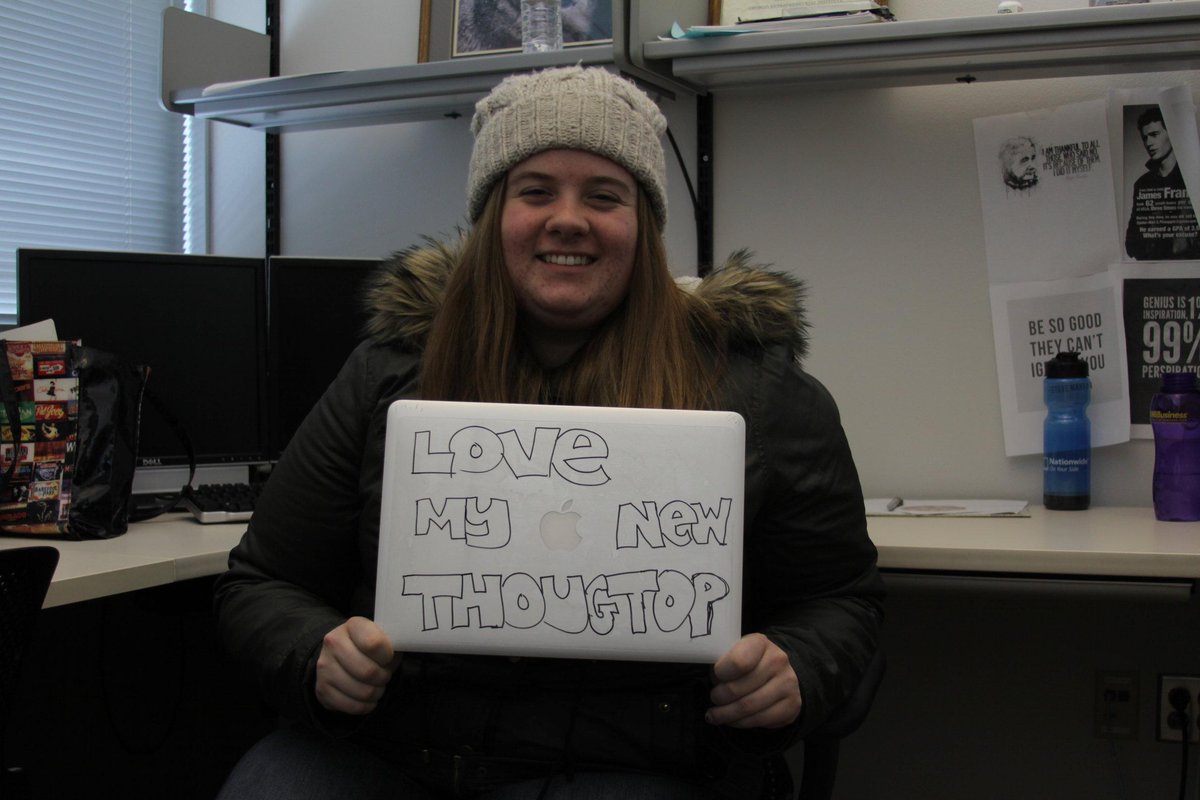 ThoughtTop's tweet image. MacBook Air, $999. Buying a ThoughtTop, $13. Spelling 'ThoughtTop' wrong in front of the entire world, Priceless.