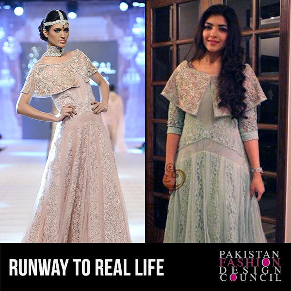 PFDCOfficial's tweet photo. Rabia Khalid looks stunning wearing Saira.Shakira ensemble from their latest collection #PLBW2014 #runwaytoreallife http://t.co/hs1bdYT6Hb