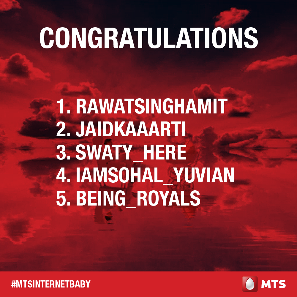 MTS_India's tweet photo. #Contest - Congratulations to all the winners and thank you for all the help with finding the #MTSInternetBaby http://t.co/8xNBdZGn9z