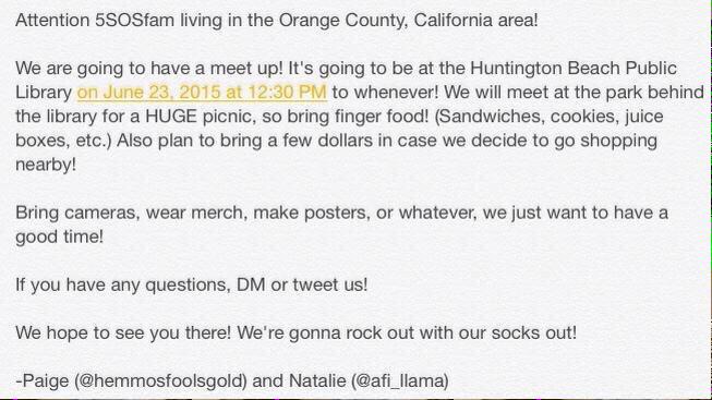 IrwinsMeetUps's tweet photo. #New Upcoming 5SOSfam meet up in the Orange County,California area 
#5SOSFamMeetUp #5SOSMeetUp http://t.co/K27WrY9Te1