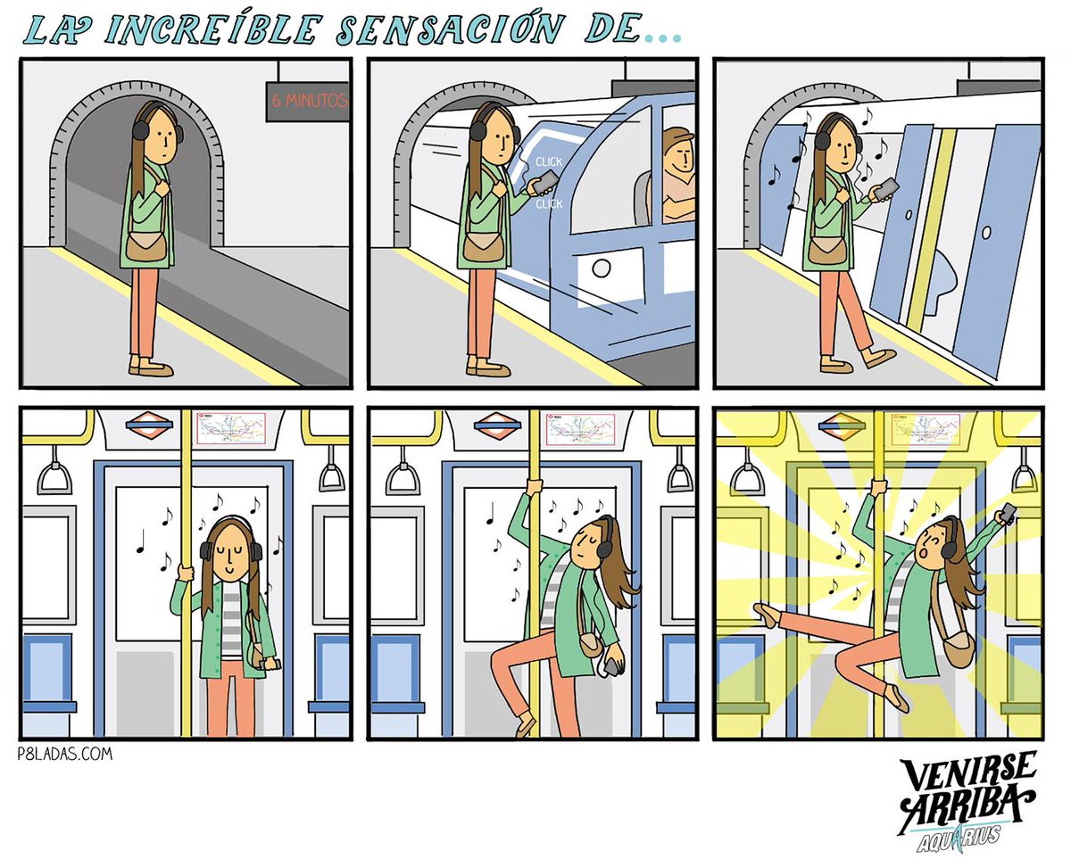 Aquarius_Esp's tweet image. Lo típico cuando vas en el metro... ¿Quién no se siente identificado con el momento #mevinearriba de @p8ladas?