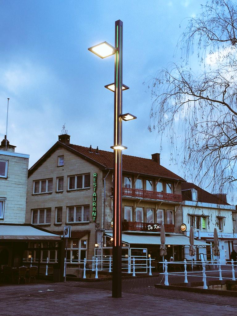Avondje licht instellen met lichtarchitect Valkenburg Centrum. Carnaval komt eraan. In de masten Th. Dorrenplein.....