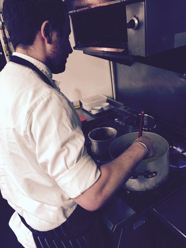 Chef making a tasty risotto base for this evenings service @TheVaultsTRB ! #yummy #pretheatredining