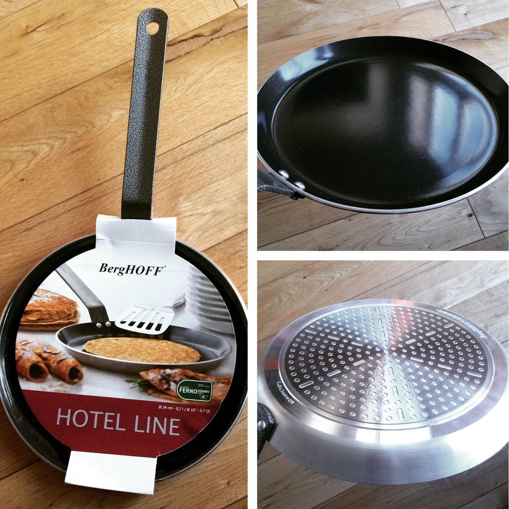 dhughes77's tweet photo. Very impressed with the #bergHOFF #hotelline of pans. Picked up this #pancake pan for testing on the @thueros_UK http://t.co/B0i3uvEyQj