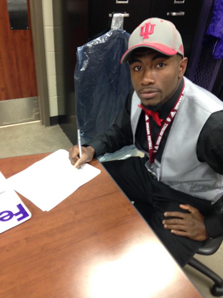 akmccarthy's tweet photo. Texas safety Jameel Cook. #iufb RT @SweetD_JC Officially a HOOSIER !!!! http://t.co/F7fPqWOeV7