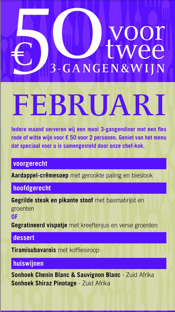 Heerlijk uit eten tegen een betaalbare prijs!
Brasserie de Postelse Hoeve